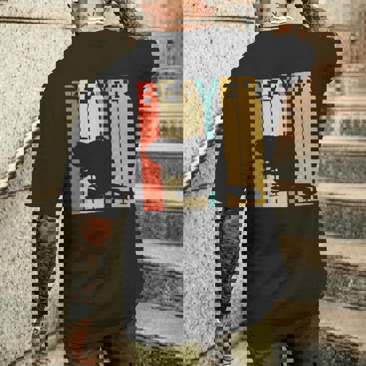 Beaver ビーバー 動物 メンズTシャツ バックプリント 彼への贈り物