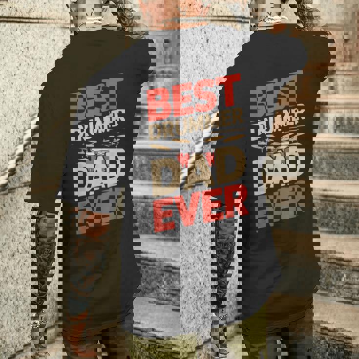 Best Drummer Dad Ever For ギフト アイデア ドラム ファニー パパ メンズTシャツ バックプリント 彼への贈り物