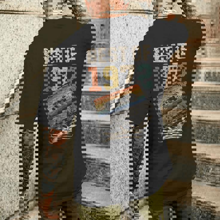 Best Of 1972 カセットテープ 53年 音楽 レトロ 誕生日 メンズTシャツ バックプリント 彼への贈り物