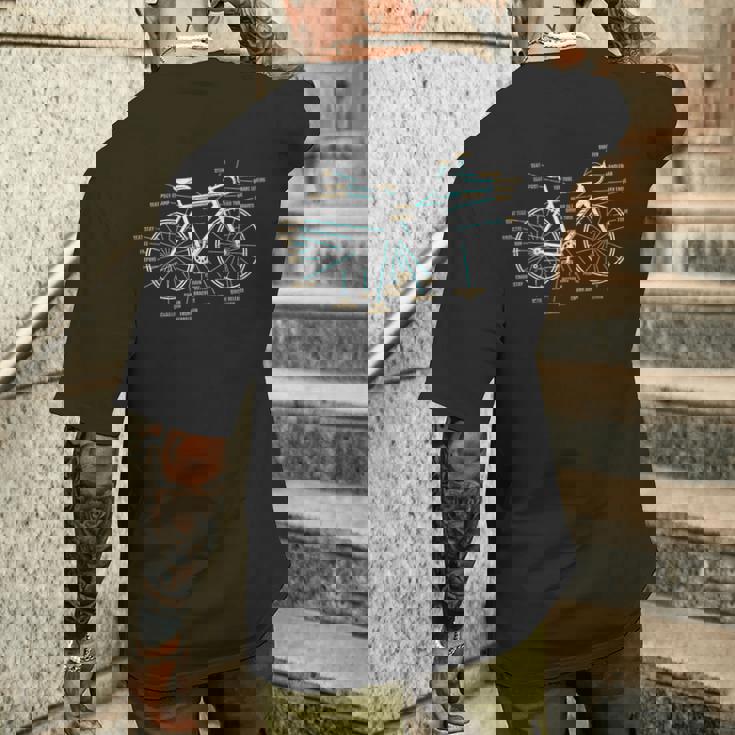 Bicycle Anatomy ロードバイク サイクリング メンズTシャツ バックプリント 彼への贈り物