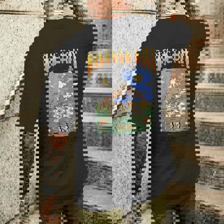 Bicycle Day アルバート・ホフマン Lsd サイケデリック実験 メンズTシャツ バックプリント 彼への贈り物