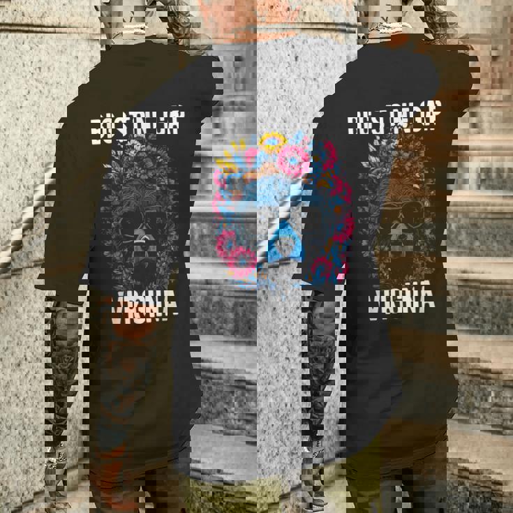 Bigtone Gap バージニア Usa クマと花のデザイン メンズTシャツ バックプリント 彼への贈り物