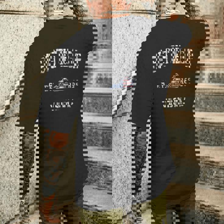 Bigtone Gap バージニア州バージニア州ヴィンテージアメリカ国旗デザイン メンズTシャツ バックプリント 彼への贈り物