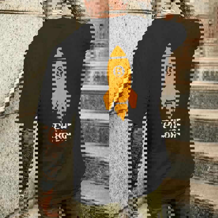 Bitcoin To The Moon おもしろビットコインシャツ ビットコインギフト メンズTシャツ バックプリント 彼への贈り物