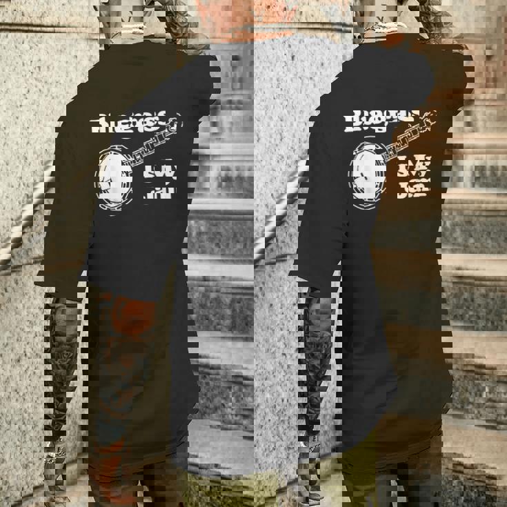 Bluegrass Is My Jam Banjo Musicintage Graphic メンズTシャツ バックプリント 彼への贈り物