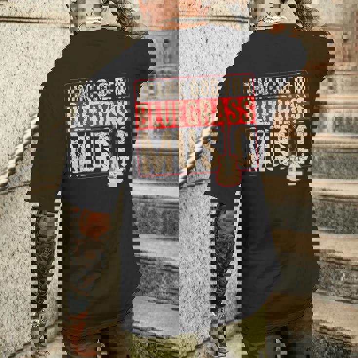 Bluegrass ミュージックギタープレーヤー 面白いバンジョー楽器 メンズTシャツ バックプリント 彼への贈り物