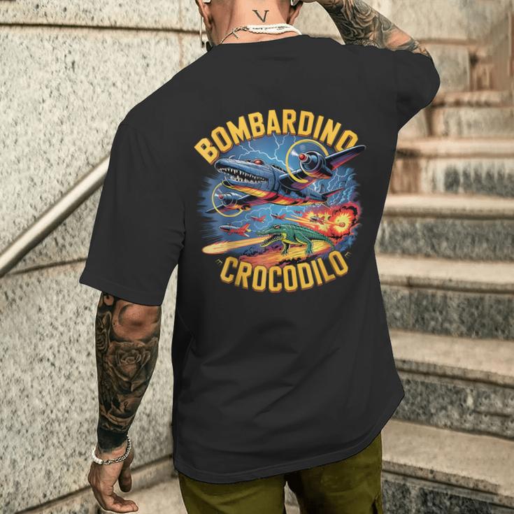 Bombardino Crocodilo Italian Brainrot メンズTシャツ バックプリント 彼への贈り物