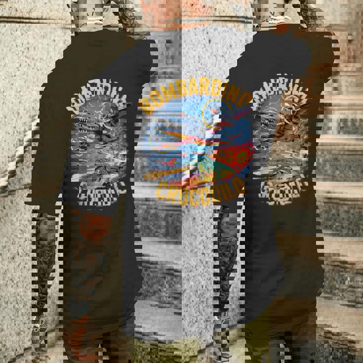 Bombardino Crocodilo Italian Brainrot メンズTシャツ バックプリント 彼への贈り物