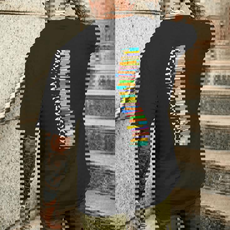 Books Are My Anatomy 背骨ブックワーム 読書 メンズTシャツ バックプリント 彼への贈り物