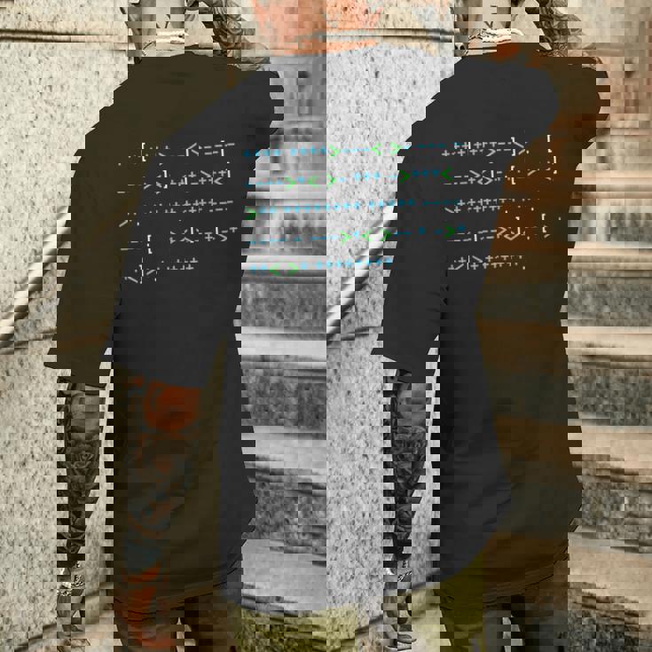 Brainfuck Hello World シャツ、プログラミング、コード、オタク メンズTシャツ バックプリント 彼への贈り物