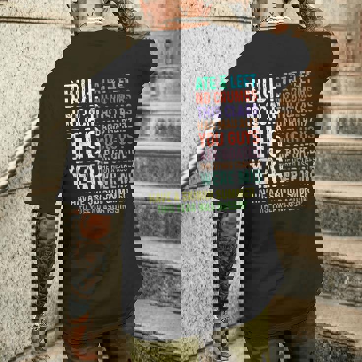 Bruh This Year Was Goated No Cap 面白い 学校最後の日 メンズTシャツ バックプリント 彼への贈り物