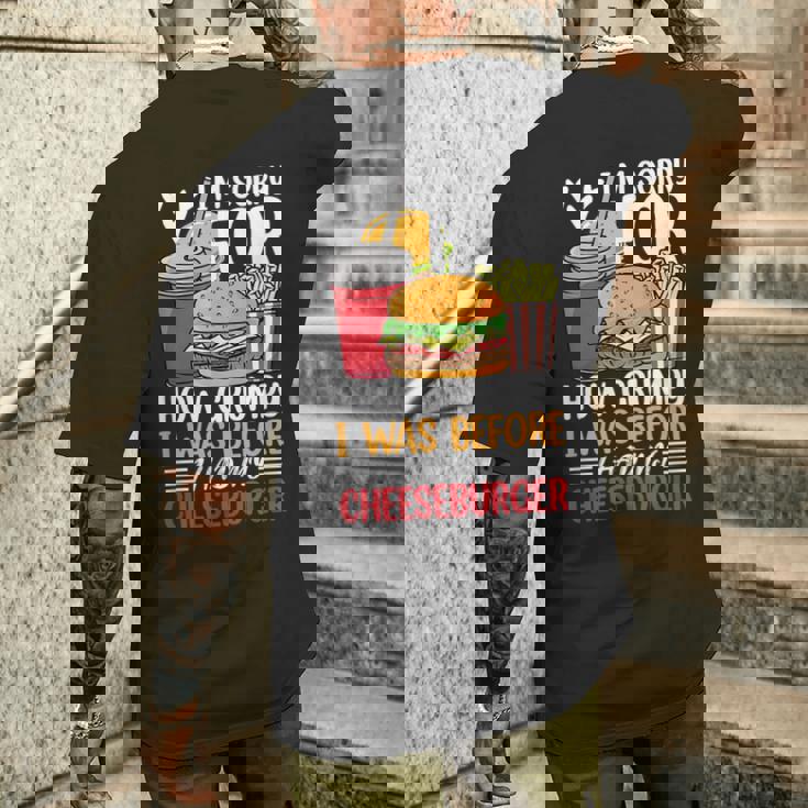 Burger メンズ レディース チーズバーガー ファーストフード バーガー愛好家 メンズTシャツ バックプリント 彼への贈り物