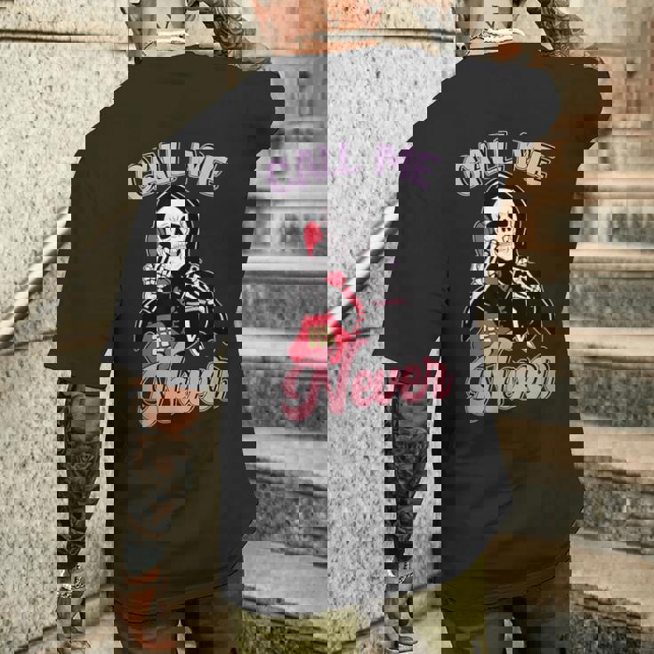 Calle Me Never アンチバレンタインデー メンズTシャツ バックプリント 彼への贈り物