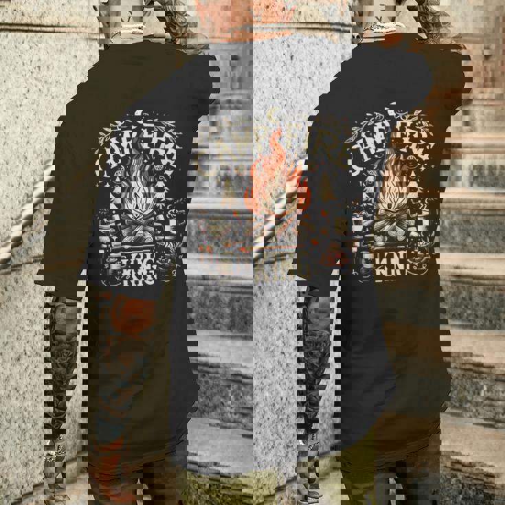 Campfire King おもしろキャンプギフト 焚き火 メンズTシャツ バックプリント 彼への贈り物