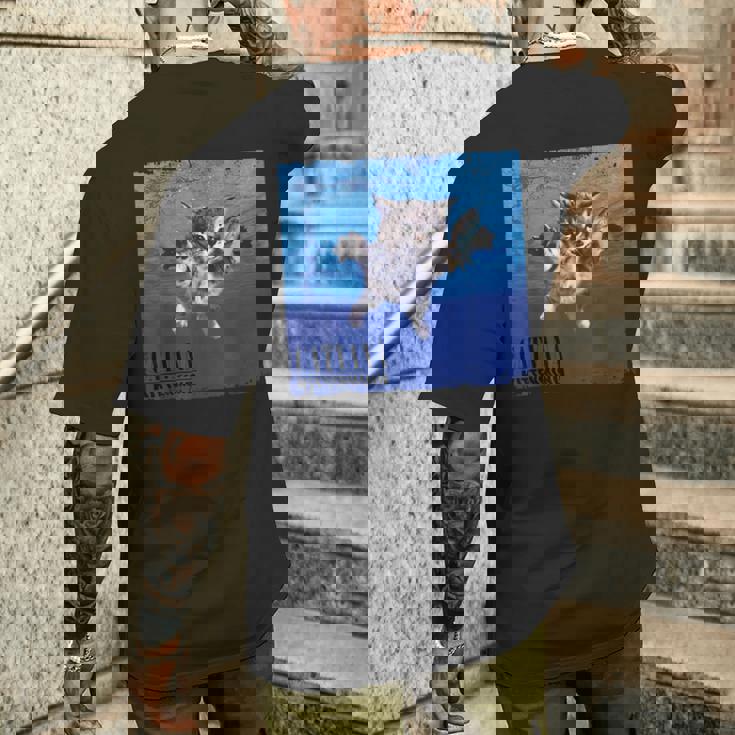 Cat Nevermind 子猫ニャーパロディ 面白い猫 動物好き メンズTシャツ バックプリント 彼への贈り物