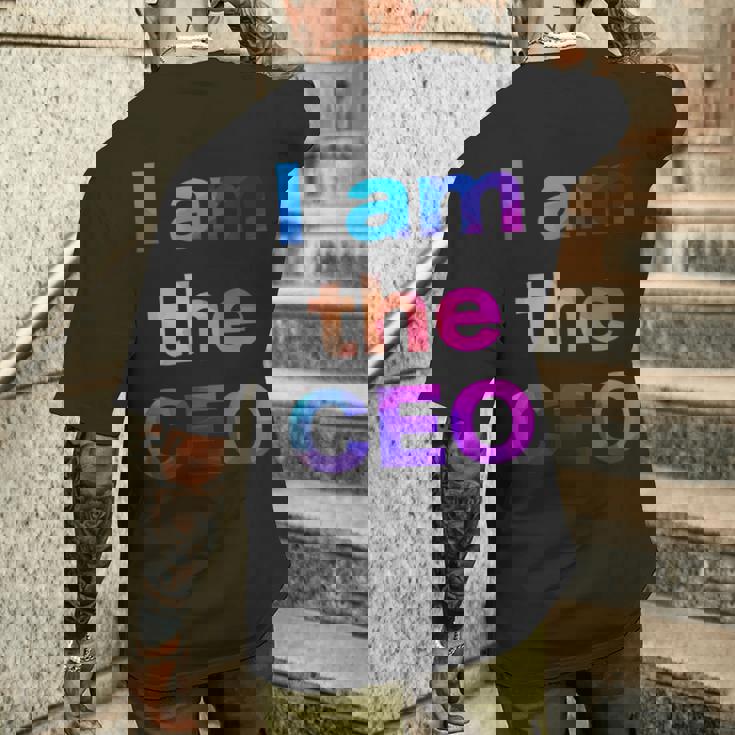 Ceo 最高経営責任者 社長 執行役員 面白い おもしろ ユーモア ギャグ お笑い メンズTシャツ バックプリント 彼への贈り物