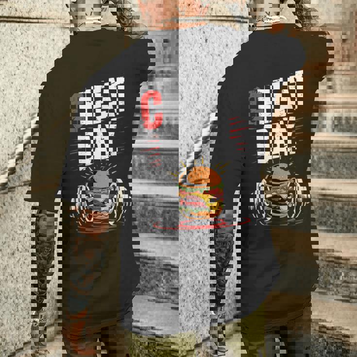 Cheat Day チート・デイ フィットネス 気ままなジム ブレイク ダイエット 冷え込む日 メンズTシャツ バックプリント 彼への贈り物