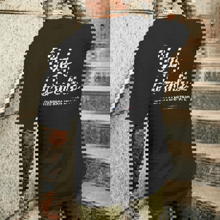 メンズ Chef De Family おもしろフランス語 父の日 メンズTシャツ バックプリント 彼への贈り物