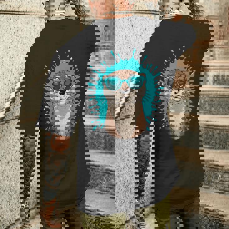 Chill Otteribes 面白いカワウソサングラスデザイン メンズTシャツ バックプリント 彼への贈り物