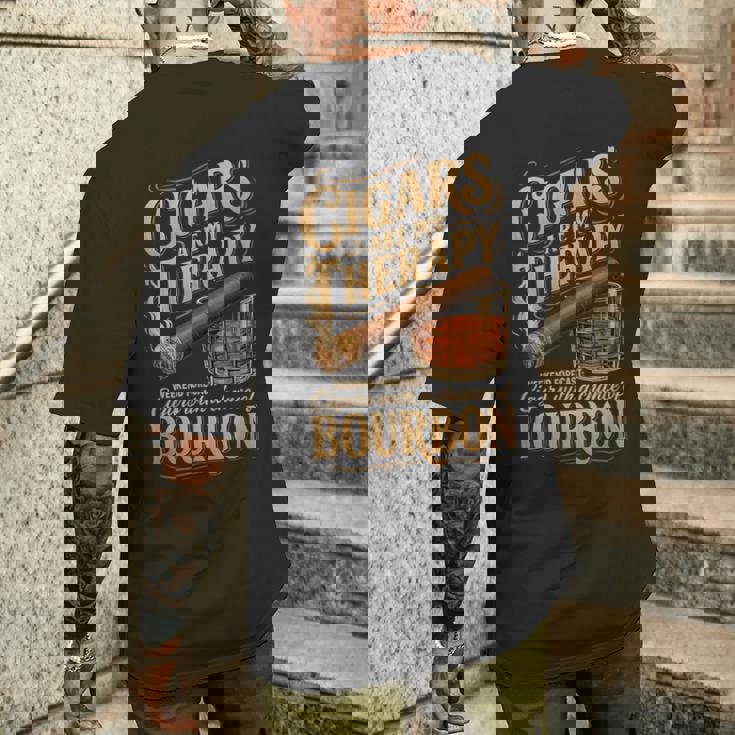 Cigars Are My Therapy Weekend Forecast Bourbonアパレル メンズTシャツ バックプリント 彼への贈り物