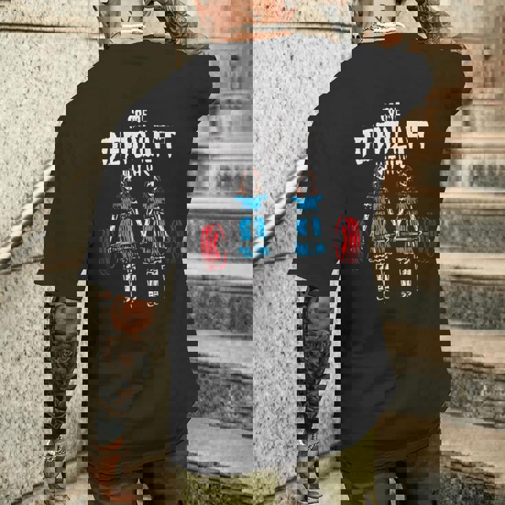 Come Deadlift With Us ウェイトリフティング ボディビルディング フィットネスジム メンズTシャツ バックプリント 彼への贈り物