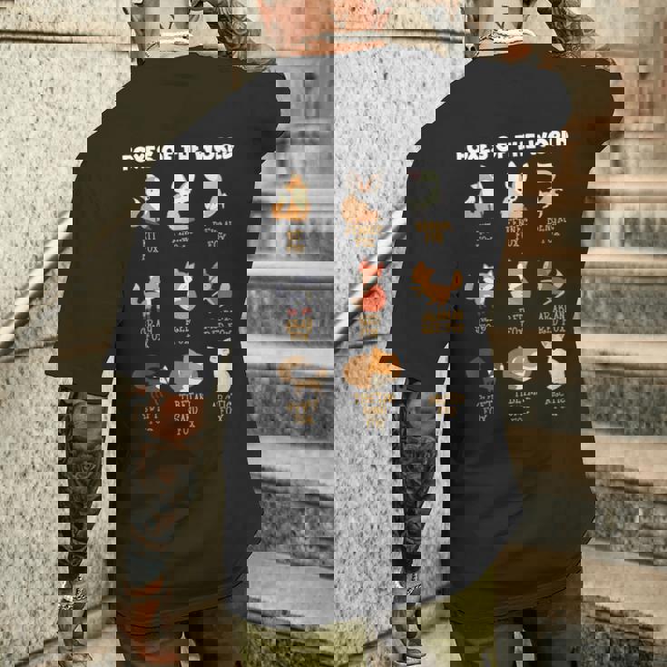 Cool Foxes Of The Worldかわいいキツネ動物愛好家ギフト メンズTシャツ バックプリント 彼への贈り物