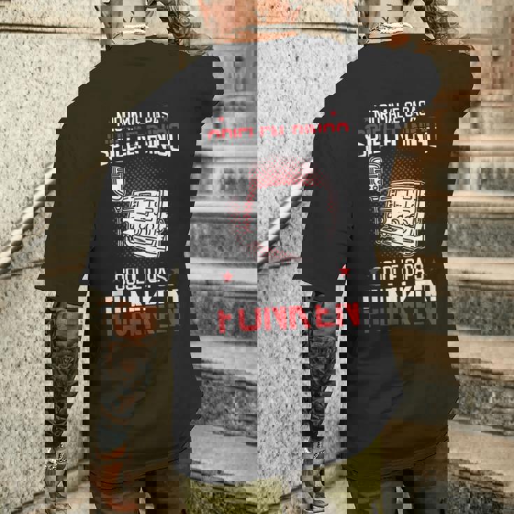 メンズ Coole Opas Funken アマチュア無線機 アマチュア無線機 メンズTシャツ バックプリント 彼への贈り物