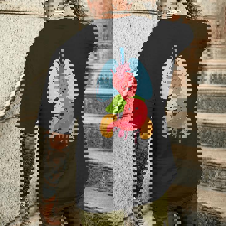 Cute Anatomy Internal Organs Body メンズTシャツ バックプリント 彼への贈り物