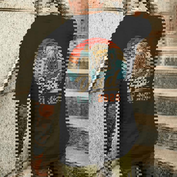 Dad Est 2026 年のパパ 初めての父の日 若いパパ 新しいパパ メンズTシャツ バックプリント 彼への贈り物