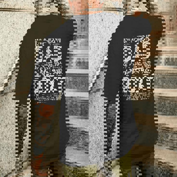 Dad Of Roxy ギフト 父の日 面白い 名前入り メンズTシャツ バックプリント 彼への贈り物