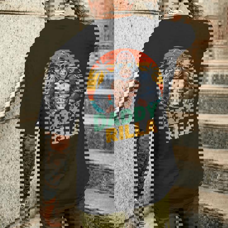 Daddy Rilla Gorilla Dad 父の日ギフト お父さんへのギフト メンズTシャツ バックプリント 彼への贈り物