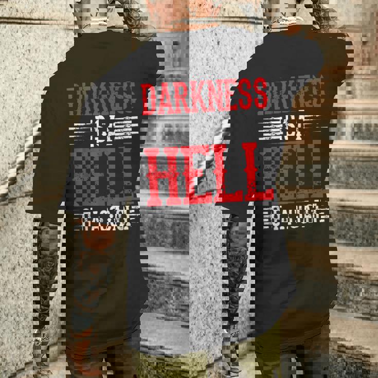 Darkness Is A Hell Of A Coach やる気を引き出す考え方 メンズTシャツ バックプリント 彼への贈り物