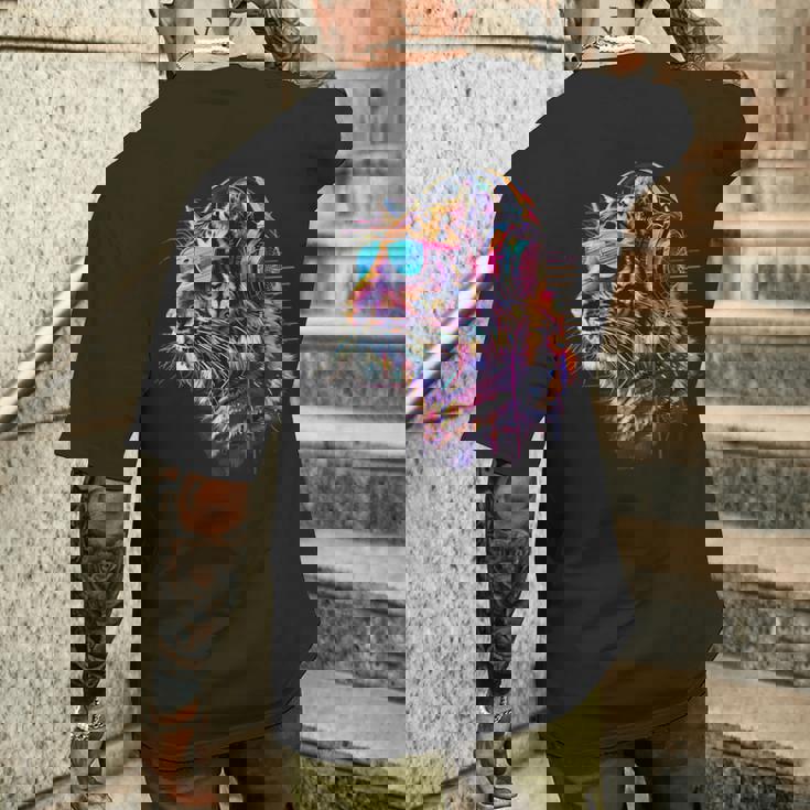 Dj Tiger ミュージックヘッドフォン ハウス ビートメーカー 音楽プロデューサー メンズTシャツ バックプリント 彼への贈り物