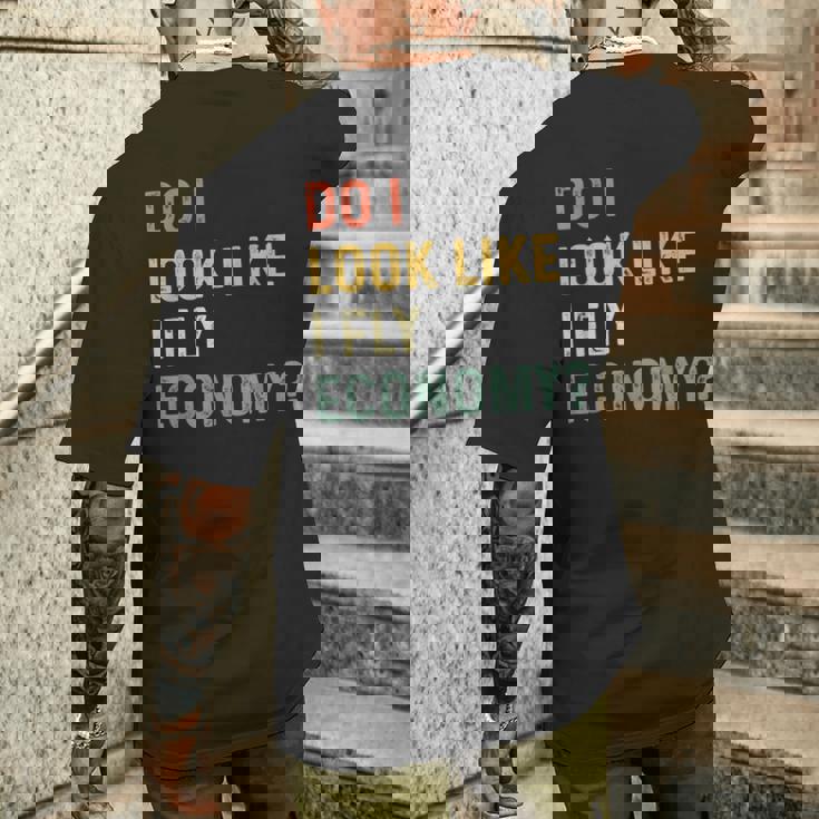 Do I Look Like I Fly Economy 面白い ヴィンテージ レトロ メンズTシャツ バックプリント 彼への贈り物