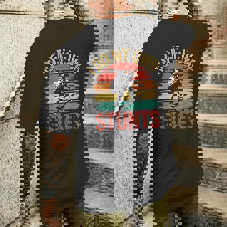 I Do My Owntunts 面白いスケートボード ヴィンテージスケートボード メンズTシャツ バックプリント 彼への贈り物