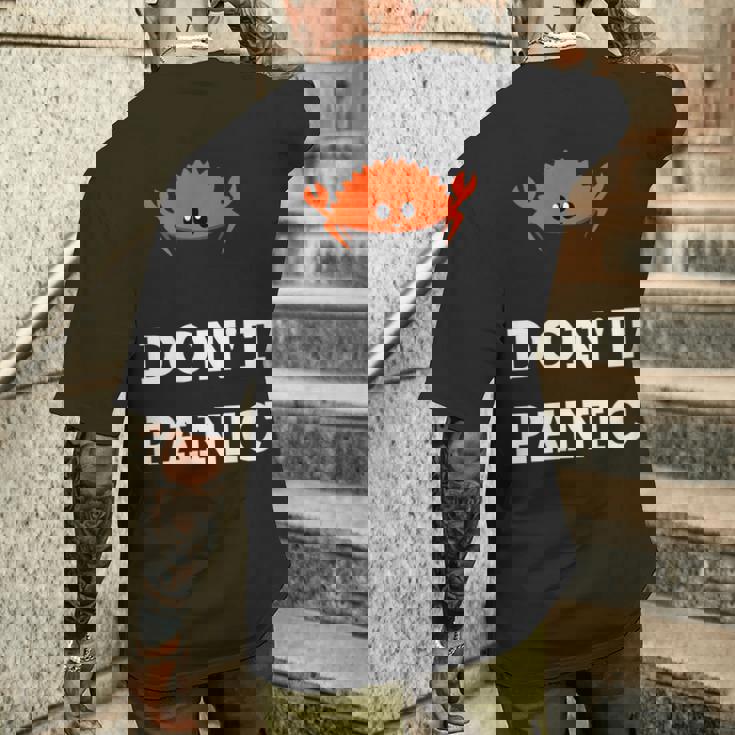 Don't Panic Rustacean Ferris The Crab Rustプログラミング メンズTシャツ バックプリント 彼への贈り物