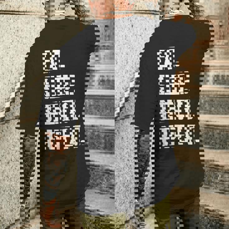 Eatleep ジム ワークアウト トレーニング ベンチプレス ウエイトリフティング メンズTシャツ バックプリント 彼への贈り物