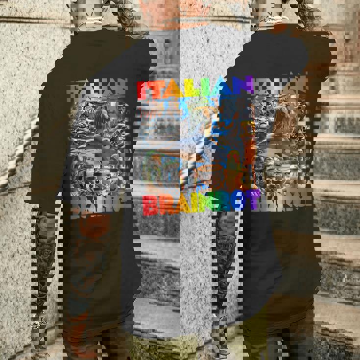 Every Italian Brainrot Meme Italian Brainrotコレクション メンズTシャツ バックプリント 彼への贈り物