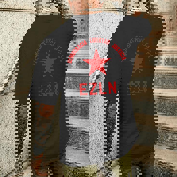 Ezln デモクラシア・リベルタード・ジャスティシア-サパティスタ、社会主義者 メンズTシャツ バックプリント 彼への贈り物