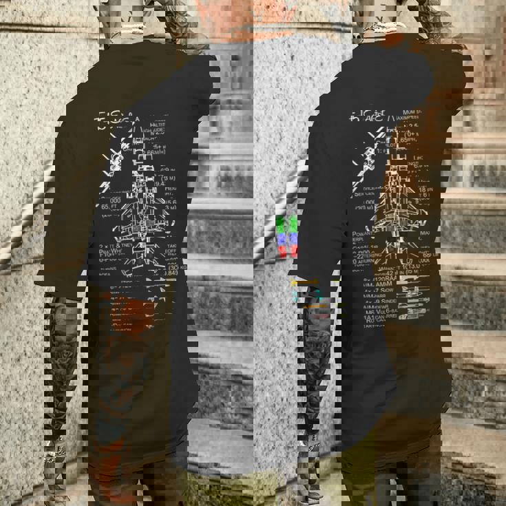 F-15 Eaglepecs シャツ ミリタリー 戦闘機 ジェット メンズTシャツ バックプリント 彼への贈り物