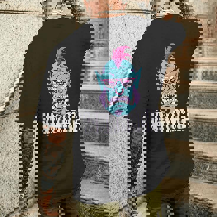 Fantasy Ork Mmorpg Rpg ゲーマーヘッド メンズTシャツ バックプリント 彼への贈り物