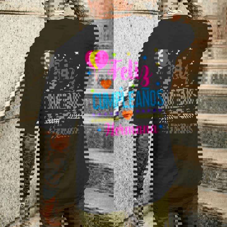 Feliz Cumpleanos Hermana-Happy Birthdayister Español Camiseta Hombre Estampado Espalda Regalos para él