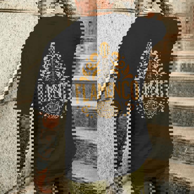 Flamenco スパニッシュギター フラメンコギターアート メンズTシャツ バックプリント 彼への贈り物