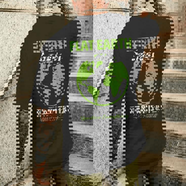 Flat Earthociety Flat Earther Conspiracy Theory メンズTシャツ バックプリント 彼への贈り物