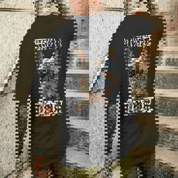 Frenchie Daddyフレンチー パパ 父の日 フレンチブルドッグ メンズTシャツ バックプリント 彼への贈り物