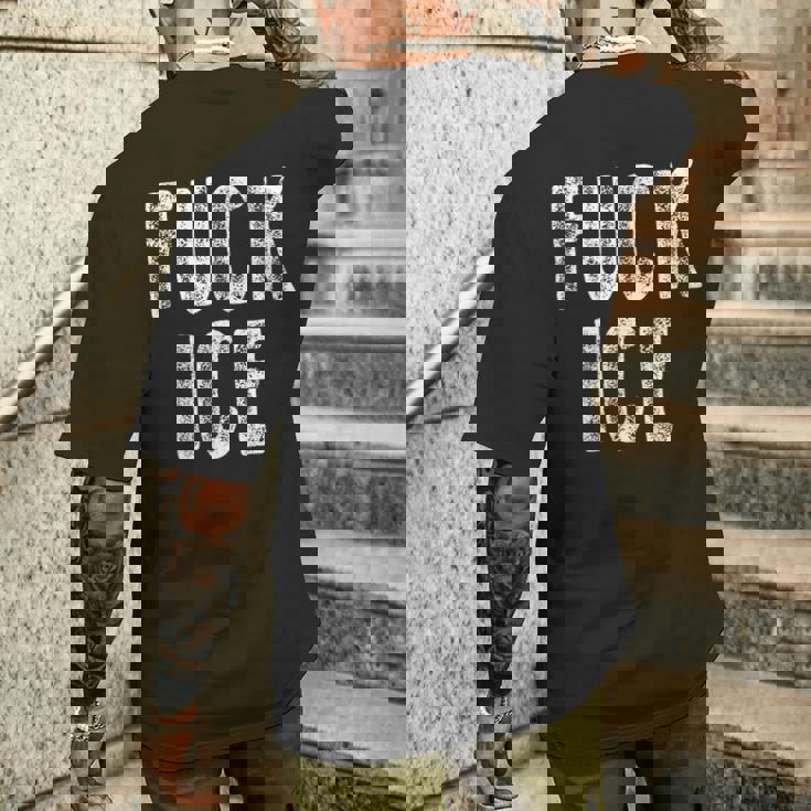 Fuck Ice プロテスト&レジストサポート移民 メンズTシャツ バックプリント 彼への贈り物