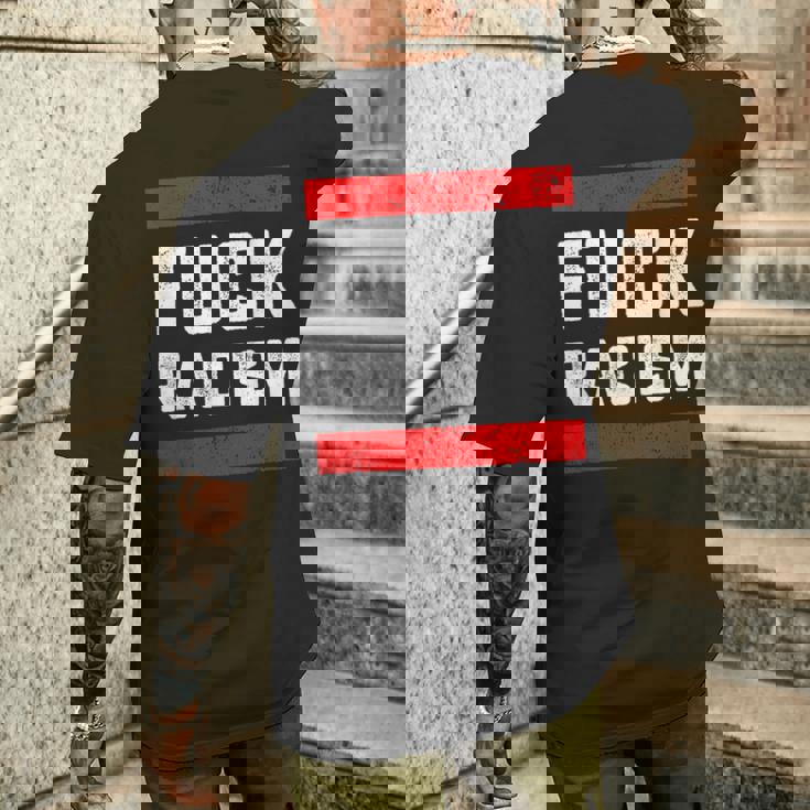 Fuck Racism 反人種差別者 メンズTシャツ バックプリント 彼への贈り物