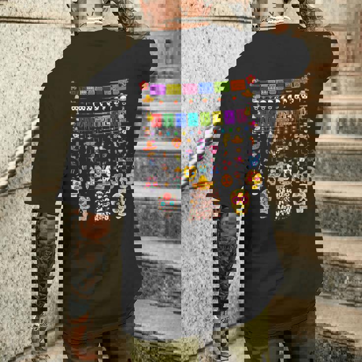 Fun Dia De Los Muertos メキシコシュガースカル メンズTシャツ バックプリント 彼への贈り物