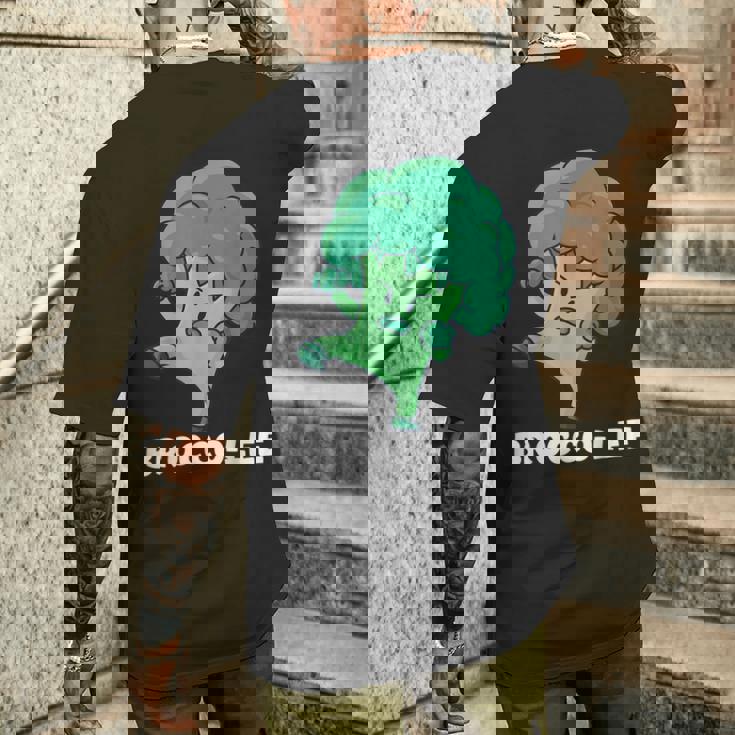 Brocco-Lee Punegetable Love ブロッコリー ビーガンダイエット メンズTシャツ バックプリント 彼への贈り物