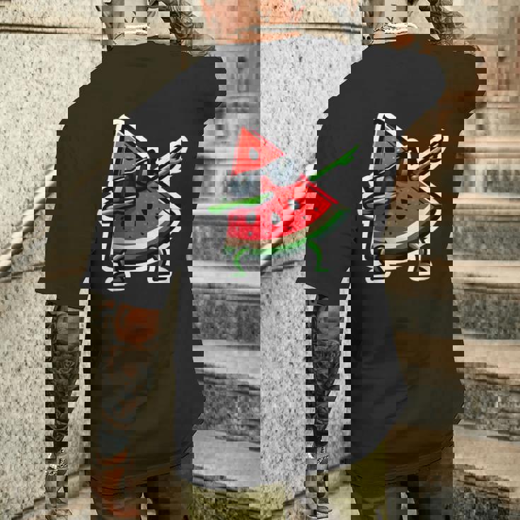 Dabbing スイカ サマーフルーツサングラス スイカ メンズTシャツ バックプリント 彼への贈り物